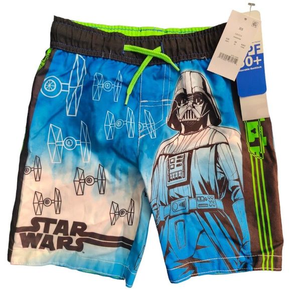 Star Wars Boys Swim Trunks Shorts Water Darth Vader Size XS  NEW NWT UPF 50 - Picture 1 of 2